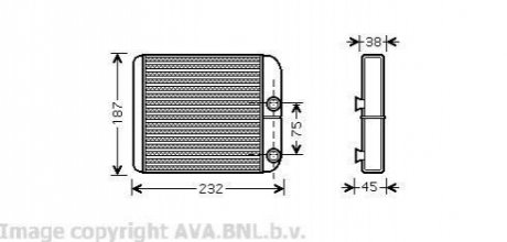 VO6129 AVA COOLING Теплообмінник, Система опалення салону