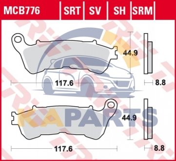 Гальмівні колодки скутерні MCB776SRM