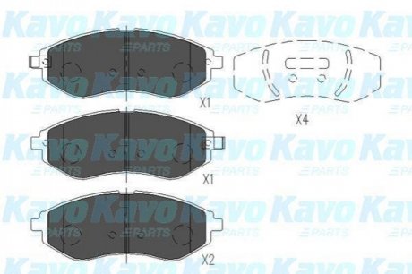 KBP-1019 KAVO KAVO PARTS CHEVROLET Тормозные колодки передн.Aveo 05-