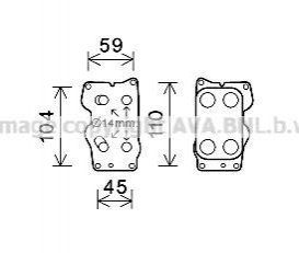 CN3307 AVA COOLING AVA CITROEN Маслянный радиатор C4 Grand Picasso, C5 III, DS4/5, Jumpy, Fiat Scudo, Ford Galaxy, Focus III, Kuga, Peugeot 2.0HDI/TDCI