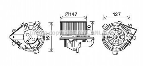 PE8393 AVA COOLING AVA CITROEN вентилятор салону Evasion, Jumpy, Fiat Scudo, Peugeot 806, Expert 95-