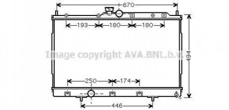 MT2183 AVA COOLING AVA MITSUBISHI Радиатор охлаждения OUTLANDER I (CU_W) 2.0 02- (механіка)