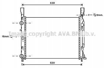 RTA2469 AVA COOLING AVA RENAULT радиатор охлаждения Kangoo 1.2/1.5dCi/1.6 08-, DB Citan 12-