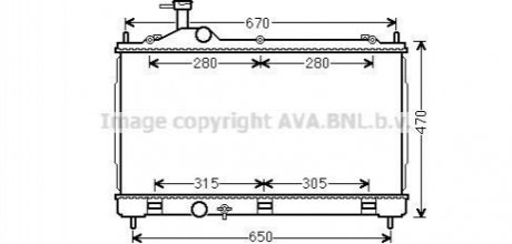 MT2256 AVA COOLING AVA MITSUBISHI Радиатор охлаждения OUTLANDER 2.0 12-, 2.4 12-, 3.0 14-