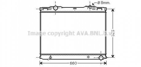 KAA2133 AVA COOLING AVA KIA Радиатор охлаждения SORENTO 2.5 CRDi 02-, SORENTO VAN 2.5 05-