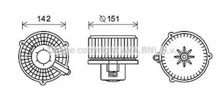 HY8399 AVA COOLING AVA HYUNDAI Вентилятор салону TUCSON 2.0 04-, KIA SPORTAGE 2.0 04-