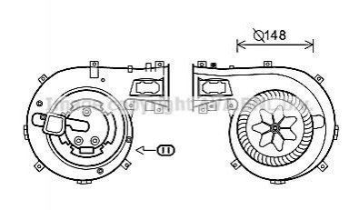 OL8630 AVA COOLING AVA OPEL вентилятор салону Signum, Vectra C 02-, Fiar Croma 05-