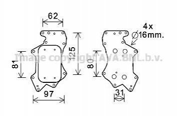 AI3403 AVA COOLING AVA VW Масляний радіатор Audi A4/6/8, Q7, Phaeton, Touareg