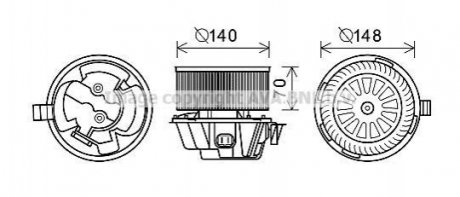 DA8012 AVA COOLING Вентилятор обігрівача салону Renault Duster I Logan I Sandero I AC+ (DA8012) AVA