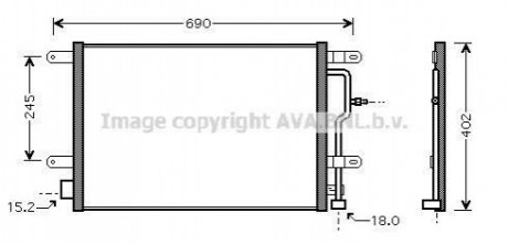 AI5199 AVA COOLING AVA VW Радіатор кондиціонера Audi A4/6 1.6/3.0 00-