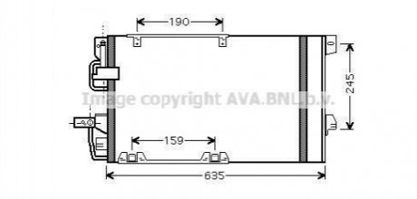 OLA5326D AVA COOLING AVA OPEL Радіатор кондиціонера Astra G, Zafira A