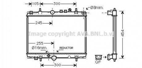 PE2235 AVA COOLING AVA CITROEN Радиатор охлаждения C5 1,8 AUT. 00-