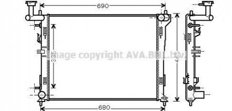 HYA2180 AVA COOLING AVA KIA радиатор охлаждения Ceed 1.4/2.0 07-