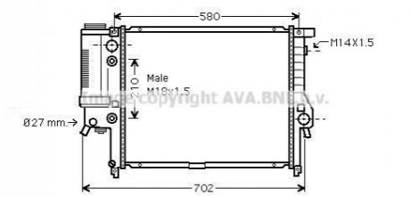 BW2122 AVA COOLING AVA BMW Радиатор охлаждения 5 E34 2.0/2.5