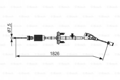 1987482799 BOSCH BOSCH Трос гальмывний центр. PEUGEOT 3008/5008 (електр.)