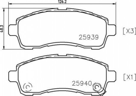 P49 057 BREMBO Гальмівні колодки дискові