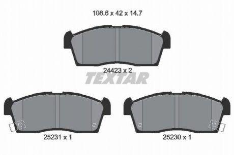 2442302 TEXTAR Комплект гальмівних колодок