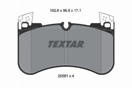 2058101 TEXTAR Комплект гальмівних колодок