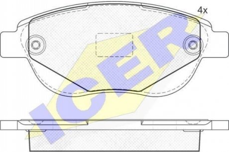 182011 ICER Комплект гальмівних колодок (дискових)