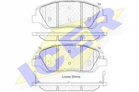 181997 ICER Комплект гальмівних колодок (дискових)
