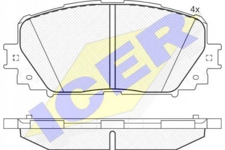 181898 ICER Комплект гальмівних колодок (дискових)