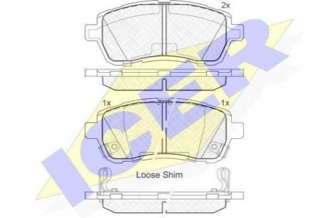 181881-200 ICER Комплект гальмівних колодок (дискових)