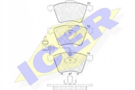 181605 ICER Комплект гальмівних колодок (дискових)