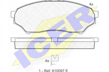 181443 ICER Комплект гальмівних колодок (дискових)