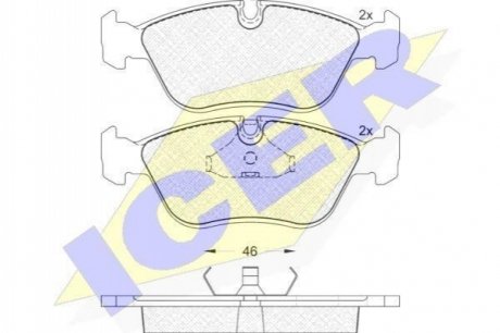180934 ICER Комплект гальмівних колодок (дискових)