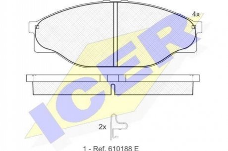 141010 ICER Комплект гальмівних колодок (дискових)