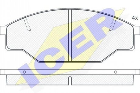 140614 ICER Комплект гальмівних колодок (дискових)