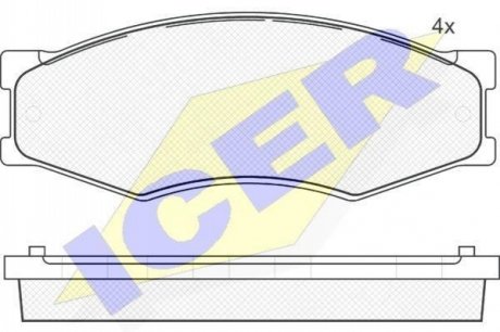 140526-087 ICER Комплект гальмівних колодок (дискових)