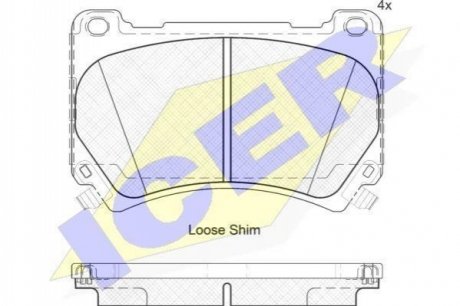 182163 ICER Комплект гальмівних колодок (дискових)