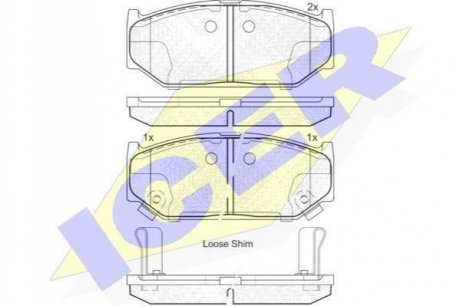 182045 ICER Комплект гальмівних колодок (дискових)