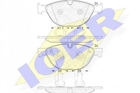 181980 ICER Комплект гальмівних колодок (дискових)
