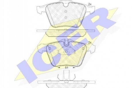 181902 ICER Комплект гальмівних колодок (дискових)