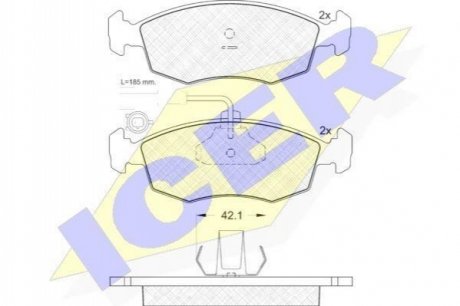 181518 ICER Комплект гальмівних колодок (дискових)
