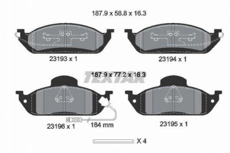 2319303 TEXTAR Гальм колодки дискові TEXTAR