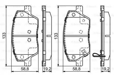 0986495392 BOSCH Гальмівні колодки дискові