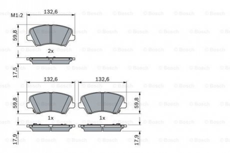 0986424863 BOSCH Гальмівні колодки дискові