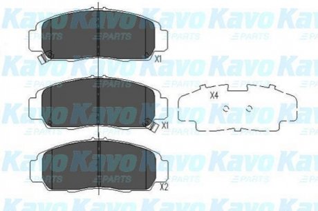 KBP-2052 KAVO KAVO PARTS HONDA Гальмівні колодки передн.Civic 06-,FR-V, Legend 05- Stream 01-