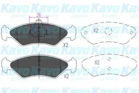 KBP-4533 KAVO KAVO PARTS FORD Гальмівні колодки передн. Fiesta IV,V,фургон 95-,Mazda 121