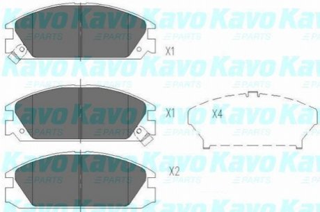 KBP-2020 KAVO KAVO PARTS MITSUBISHI Гальмівні колодки передн.L200,L300,Pajero I,II