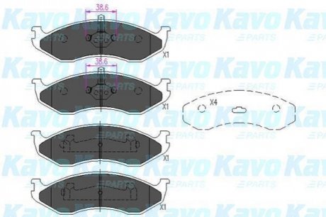 KBP-4016 KAVO KAVO PARTS JEEP Тормозн.колодки передн. Grand Cherokee,Kia Carnival