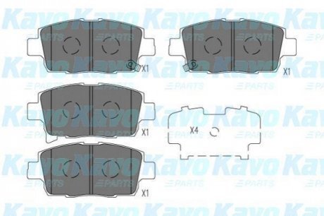 KBP-9134 KAVO KAVO PARTS TOYOTA Гальмівні колодки передн. YARIS VERSO 1.3 02-05