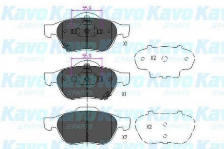 KBP-9075 KAVO KAVO PARTS TOYOTA Гальмівні колодки AVENSIS 01-03