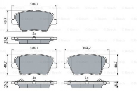 0986424864 BOSCH Гальмівні колодки дискові