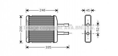 DW6059 AVA COOLING Теплообмінник, Система опалення салону