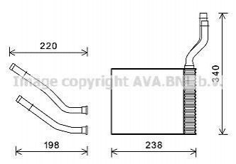 FD6464 AVA COOLING Радіатор обігрівача салону Ford Mondeo IV Galaxy S-max AC+ (FD6464) AVA