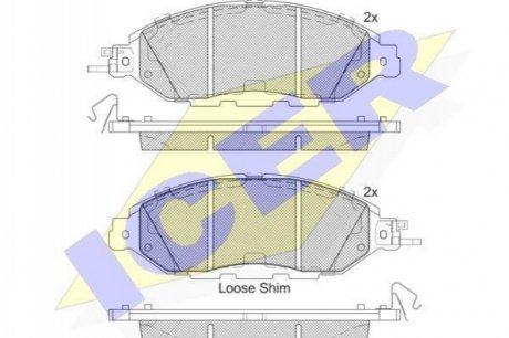 182234 ICER Комплект гальмівних колодок (дискових)